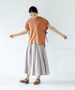 フレンチリネンキャンバス タックスカート